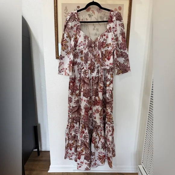 EUC Cara Cara Blue Hill Floral Print linen Dress - Picture 9 of 11